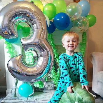 

32 inch Silver Figure Digit Number Balloons Foil Ballons Wedding Decoration Baby Shower Birthday Party Ballon Globos Wholesale