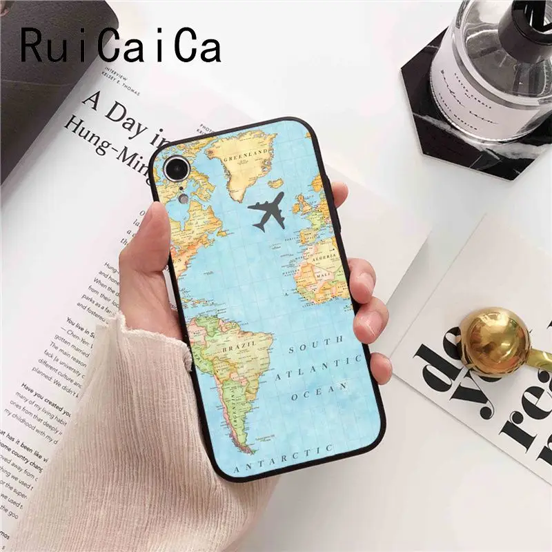 World map airplane travel