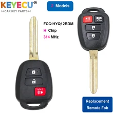 KEYECU FCC: HYQ12BDM H sostituzione Chip 2 + 1 3/3 + 1 4 pulsanti telecomando portachiavi per Toyota Rav4 Prius C V Carmy TOY43 lama