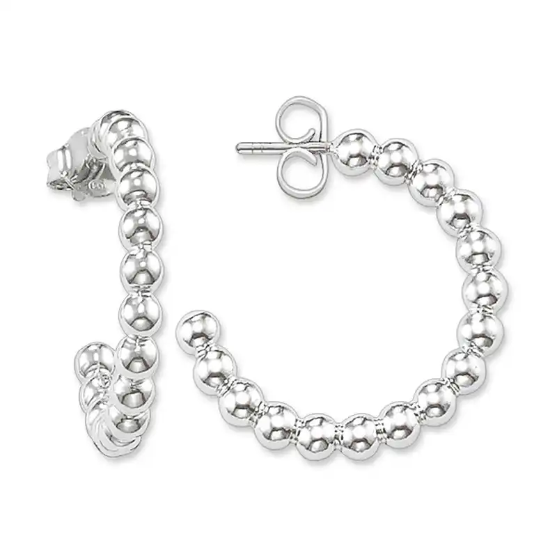 Креольские точки бусины обруч серьги для женщин 925 серебро Мода Богемия высокого качества круглые ушные ювелирные украшения подарки оптом