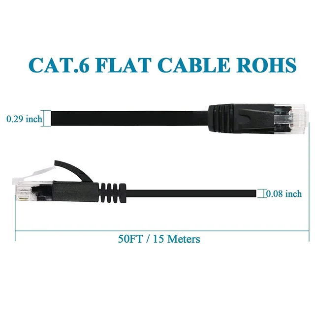 초고속 인터넷을 위한 Cat6 플랫 이더넷 케이블