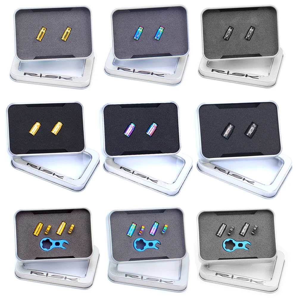 RISK Titanium Alloy Mountain Road Bike Presta/Schrader Valve Caps Set Dustproof Bicycle Tire Valve Nut Cover Cycling Accessory bicycle tire valve cap bicycle valve cap valve cap valve caps bicycle tire valve nut