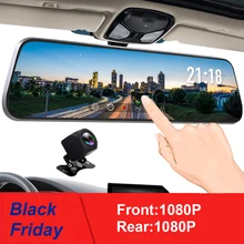 10 дюймов, сенсорный экран, Автомобильное зеркало заднего вида, камера, зеркало, FHD, Автомобильный видеорегистратор, зеркало, двойной объектив, с камерой заднего вида, видеорегистратор, видеорегистратор