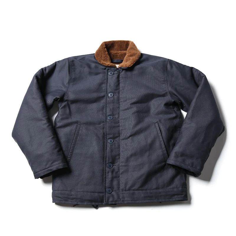 

N1 Read Description ! Asian size Bronson navy jacket deck N1 mans short military thick warm wool jacket 3 colors