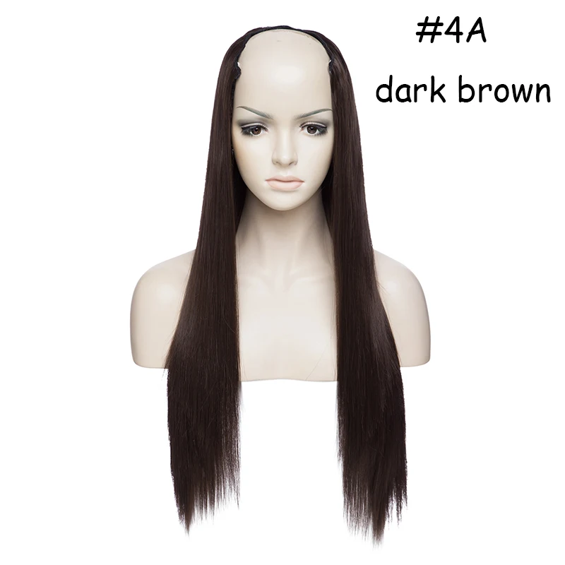 S-noilite прямые u-части клип в один кусок синтетические волосы для женщин волосы длинные натуральные волосы черный коричневый - Цвет: 4A