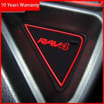 

Anti Slip Gate Slot mat Rubber Latex Groove Inside Dust pad Cup Cushion For Toyota RAV4 2016-2019 Car Accessories styling