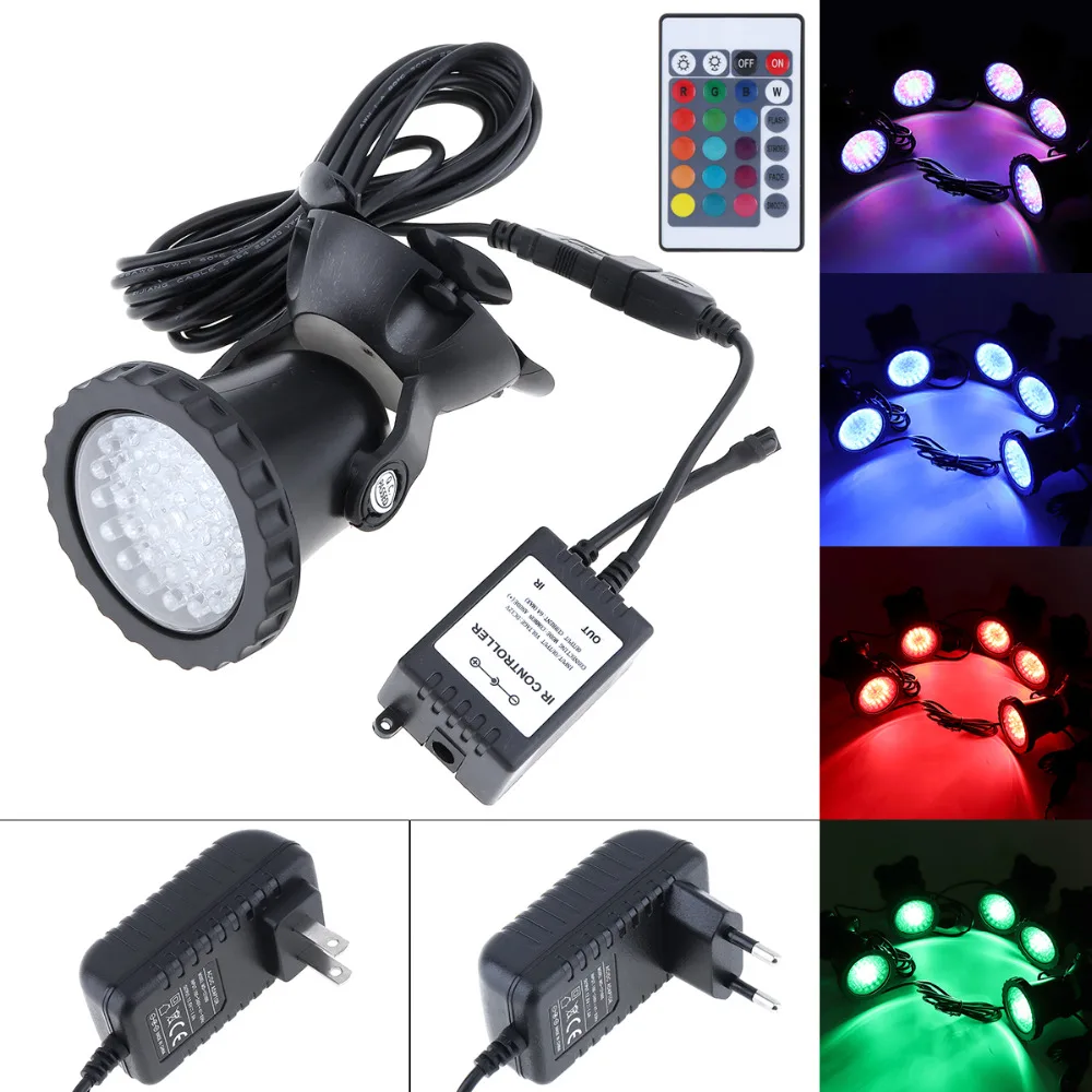 colour changing solar garden lights 1PCS - 5PCS Lights 36 LEDs Color Landscaping Spotlights Water Grass Light + Remote Control 16 Colors for Aquarium Fish Tank Pool under water light