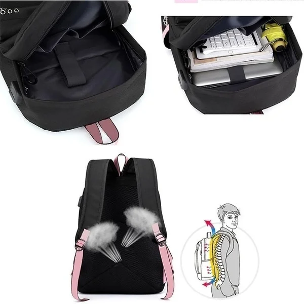 Billie Eilish рюкзак на молнии Sac Dos usb зарядка Mochila розовые сумки мужские противоугонные Kpop школьные сумки для девочек-подростков