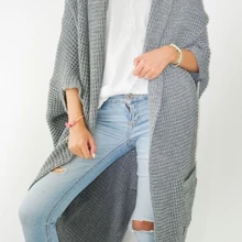 GREYMODA CHAQUETA MUJER LARGA PUNTO CRUZ