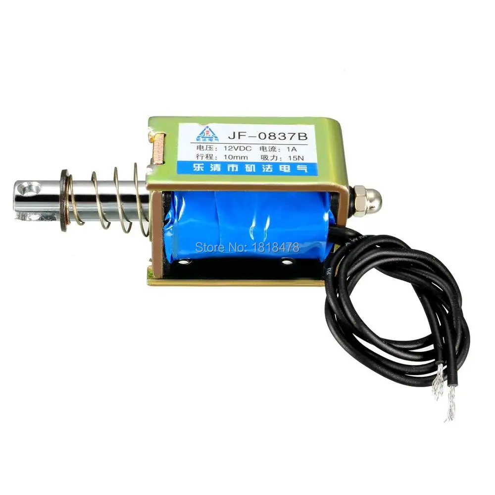 JF 0837B DC6V 12V 24V Pull Push Type линейный Электромагнит движения DC24V 1A 24W 15N 10mm| |