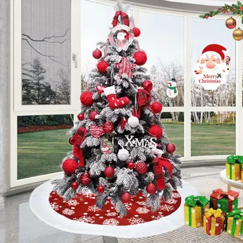 

Christmas Decorations Christmas Tree Apron Scene Dress Up Items White Edge Snowflake Tree Skirt 00CM Party Drtv