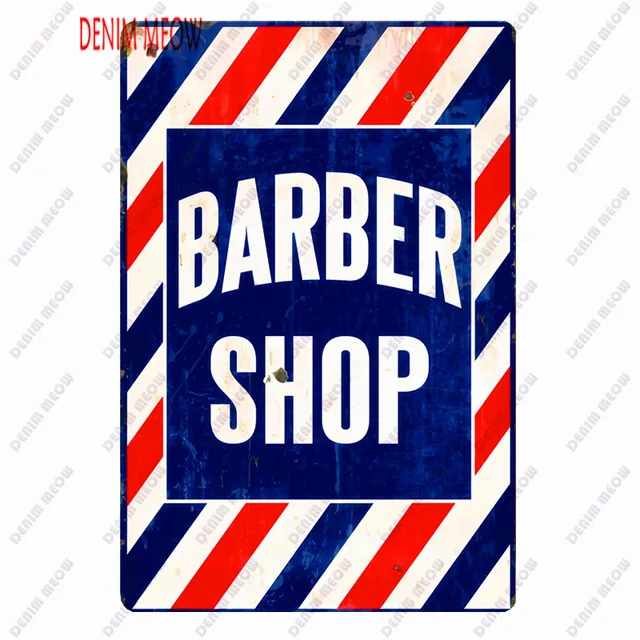 Hair Cutting Retro Plaque Metal Signs BARBER SHOP Vintage Painting Wall Art Posters Cafe Bar Pub Shave & Haircut Home Decor WY28 4
