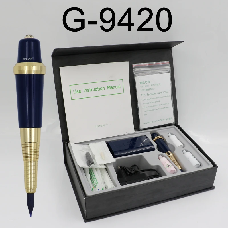 Тайвань G-9420 постоянный макияж бровей насадка для татуировочной машины комплект с G9410 иглы и иглы Советы ЕС или США Вилки
