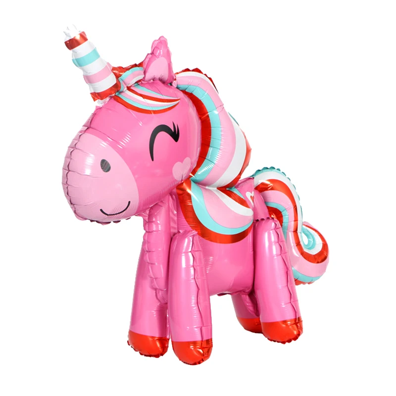 3D rainbow horse cartoon horse globos unicorn aluminum foil balloon party decoration children's toys aluminum balloon wholesale
