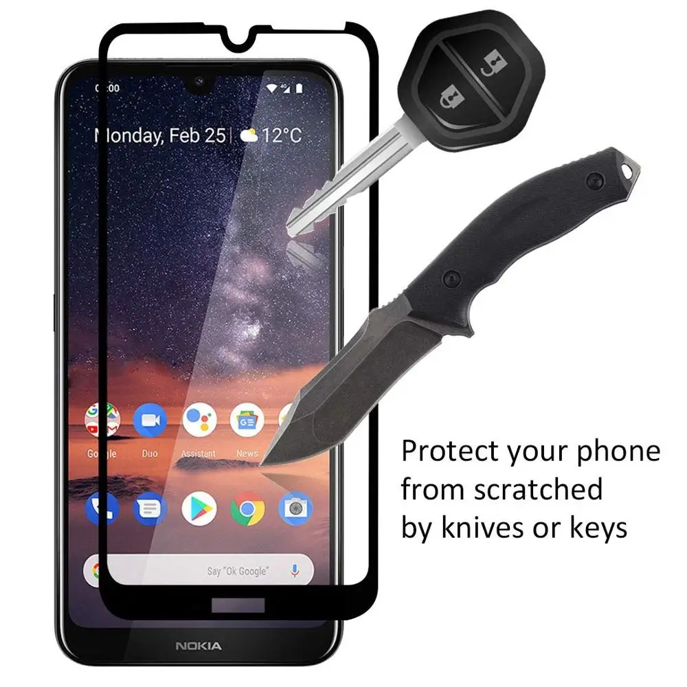 

5D 9H full Cover Tempered Glass For Nokia 7.2 Full Glue Screen Protector For Nokia 7.2 Black Protective Film Glass