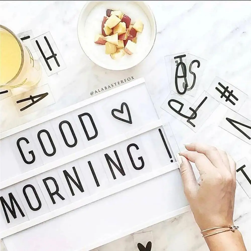 126 шт. кинематографический светильник тбокс Сменные буквы цифры знаки черный для