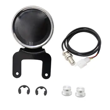 

12V Multifunctional Instrument Electroplated Iron + Abs Motorcyclist Modification Lcd Screen Mileage Switch