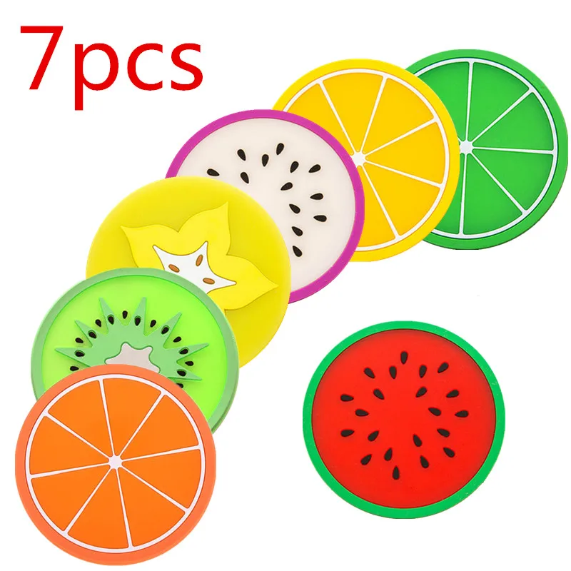 Cup Pad Cup-Mat-Holder Insulation-Pad Store Slip Fruit Silicone Carambola/dragon Wholesale