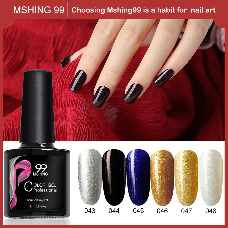 Mshing99 Гель лак Nai 6 шт./лот для маникюра полуперманентный гель uv Vernis светодиодный