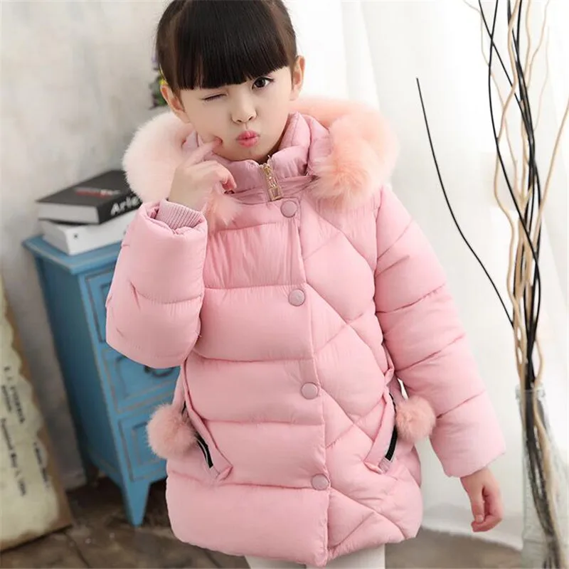Children Cotton-Padded Jacket for Girls Hoodies Long Sleeve Girl Winter Coat Warm Kids Outerwear Clothing 4 5 6 7 8 9 Years