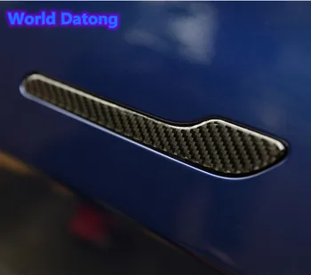 

Carbon fiber drawing Car Exterior Door Handle Cover Sticker Trim 4pcs for Tesla Model 3 2017 2018 2019