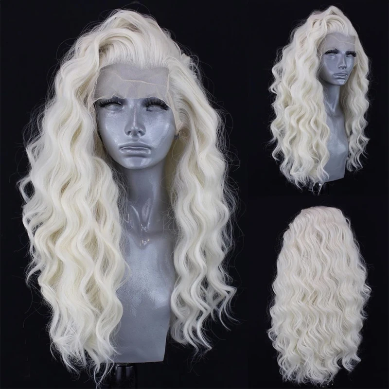 Парики из искусственных волос без шапочки-основы платиновый блондин парик из натуральных волос