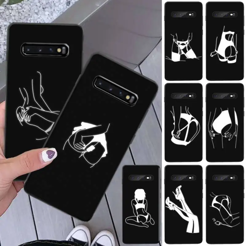 

sexy girl cartoon love black luxury brand case coque fundas for samsung galaxy S8 S9 S10e S20 PLUS J6 J600 cases cover