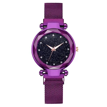 

Hot Selling 100pcs/lot Women's Watches Fashion Starry Sky Mesh Quartz Watch Casual Female Clocks Girls Lady Wristwatch Wholesale