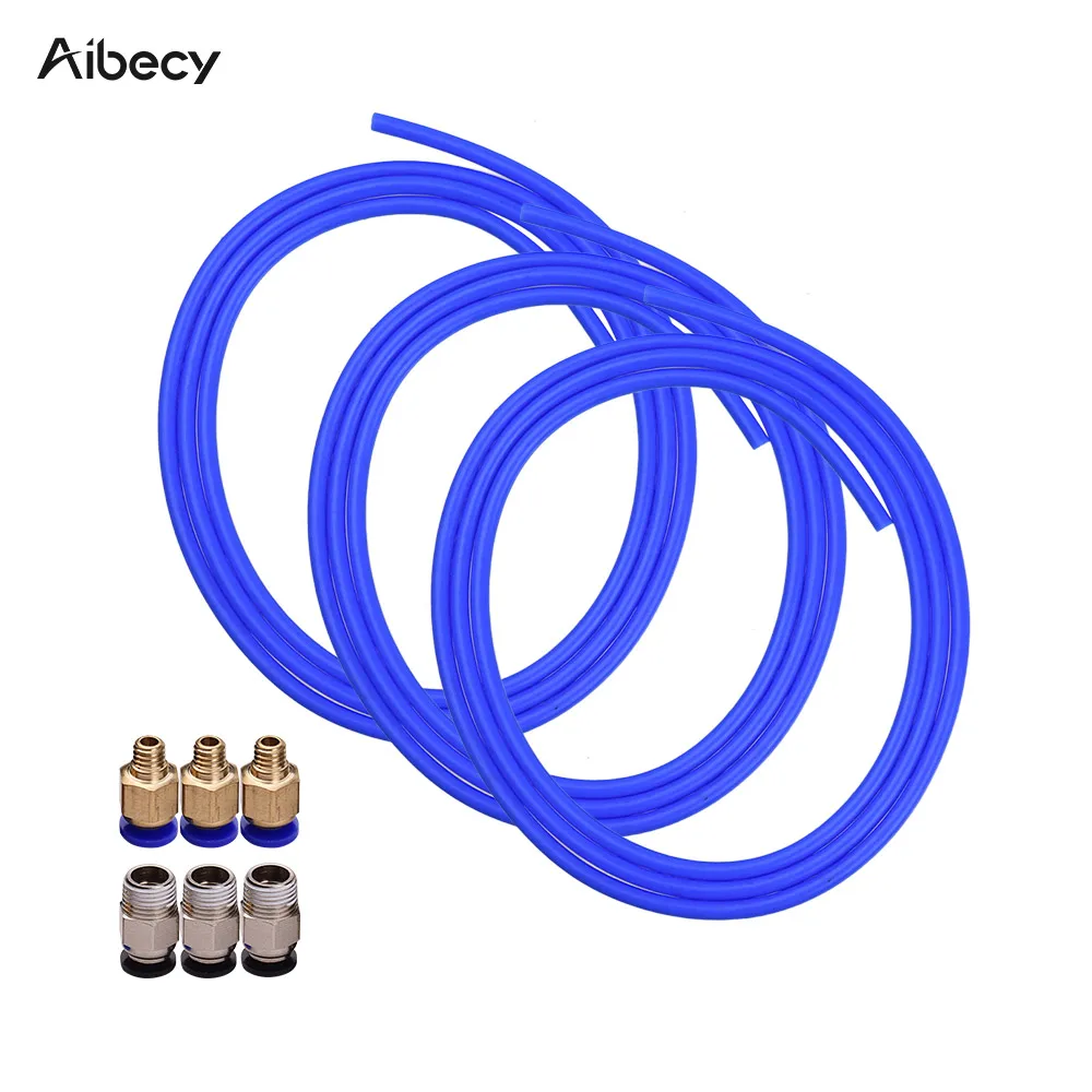 Aibecy 3 шт. голубой шланг из ПТФЭ 1 метр с быстрорежущих пневматических фитингов для