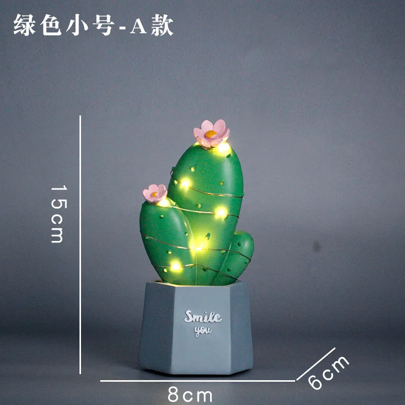 Green1 Креативный милый кактус ночник смоляный светодиодный светильник Lamparas настольный ночник для спальни Luminaria украшение подарок лава лампа для детей и взрослых - Испускаемый цвет: Green1