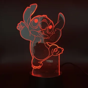 

3d Lamp Battery Powered Lovely Cartoon Stitch Dog 7 Colors with Remote for Living Room Decoration Usb Led Night Light Lamp