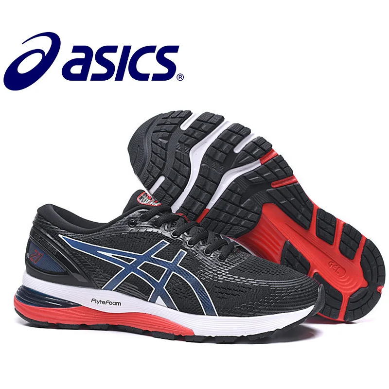 Asics- Hombre Nimbus 21 оригинальные мужские кроссовки для бега стабильность Asics мужские кроссовки дышащие спортивные Nimbus 21