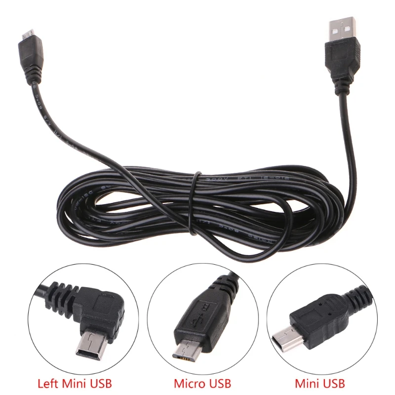 Кабель питания Mini USB Micro 3 5 м В/2 А для автомобилей видеорегистраторов | Электроника