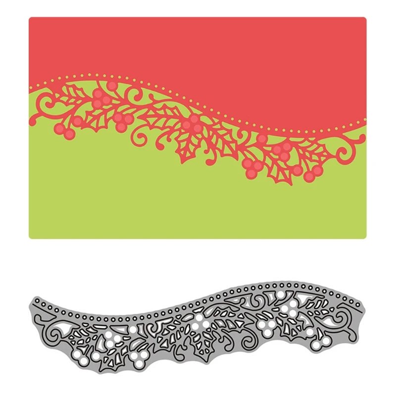 E8BD Holly Leaf Lace Metal Die Cuts Creative Scrapbooking Embossing Template DIY Wedding Invitation Cards Making Supplies | Дом и сад
