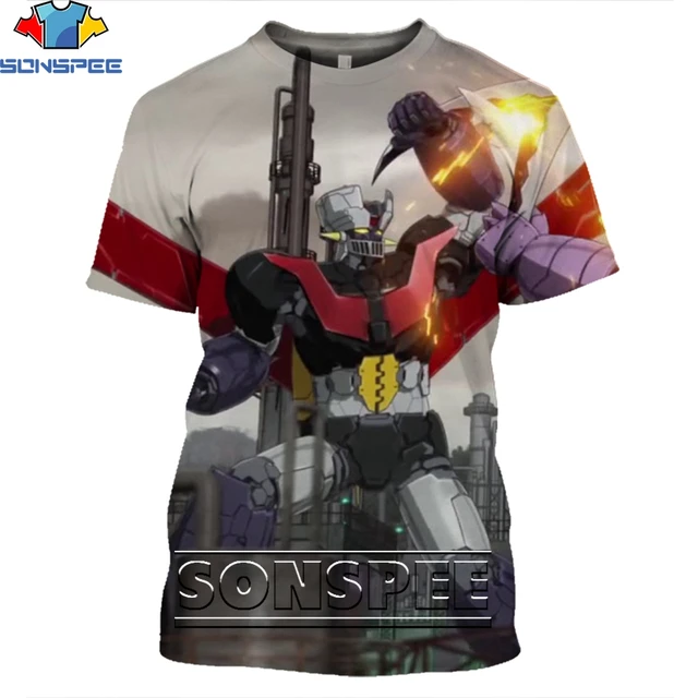SONSPEE 3D Print Men Women Goldorak T-shirts Casual Streetwear Harajuku Hip Hop Short Sleeve Vintage Anime Tees Tops Shirt Style 19