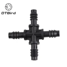 10 шт. микро капельного орошения шлангов все 8/11 мм трубы четыре способа соединитель используется для орошения трубы Барб шланг фитинг IT068