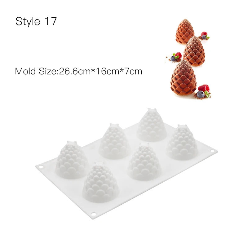 Style 17 3D формы для выпечки торта силиконовые формы для украшения Мусса инструменты для тортов шоколадный помадка производитель десерт Bakaware Пан - Цвет: Style 17
