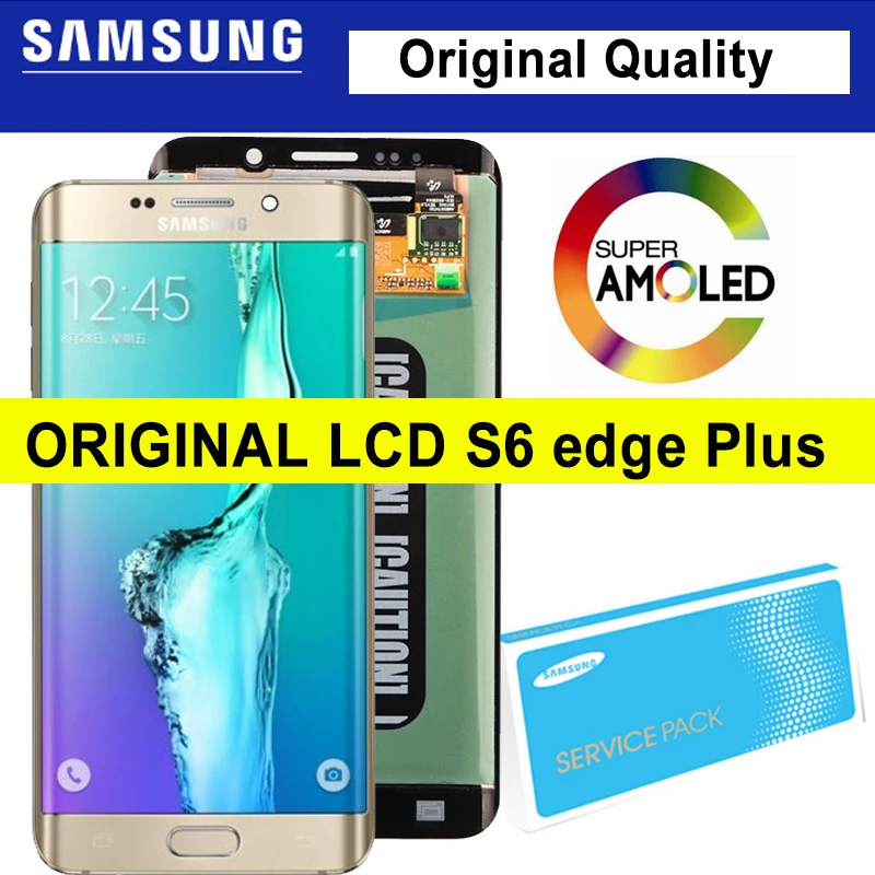 100% Оригинальный Super AMOLED ЖК-дисплей с рамкой для SAMSUNG Galaxy s6 edge plus дисплей G928 G928F