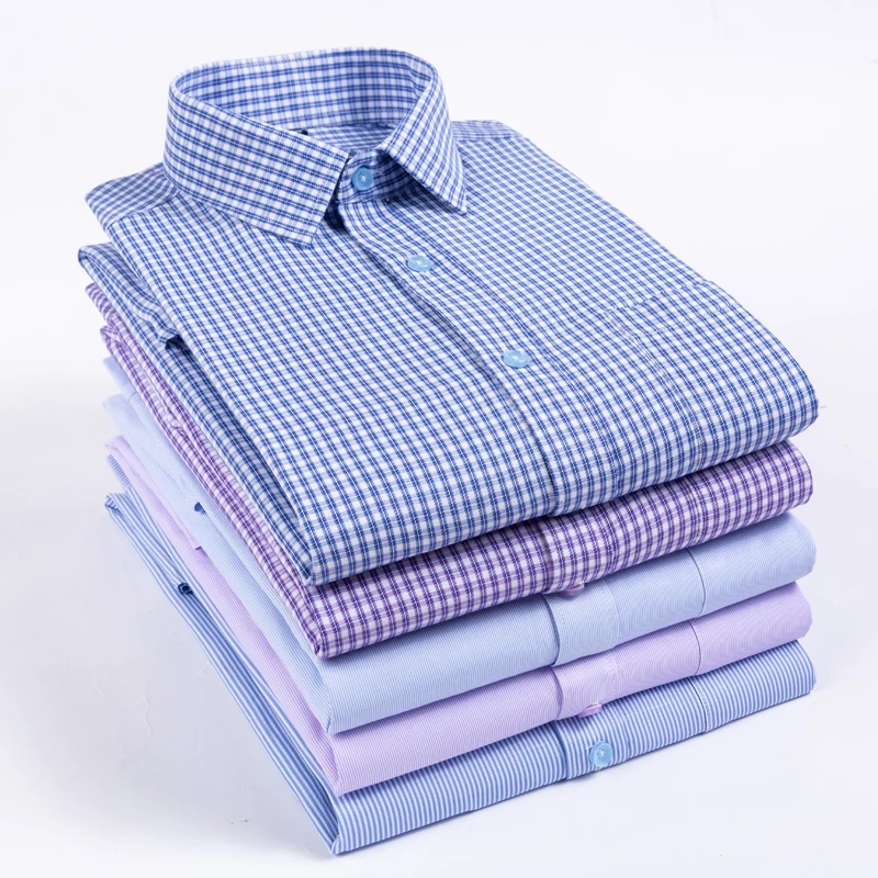 Новая Осенняя мужская рубашка размера плюс Slim Fit 45% хлопковая клетчатая Мужская одежда рубашки с длинными