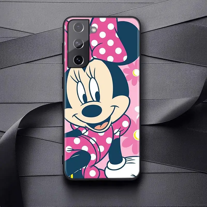 kawaii phone case samsung Soft Black Cover Minnie Mouse For Samsung Galaxy S22 S21 S20 FE Ultra S10 S10e Lite S9 Plus Pro Phone Case samsung cute phone cover