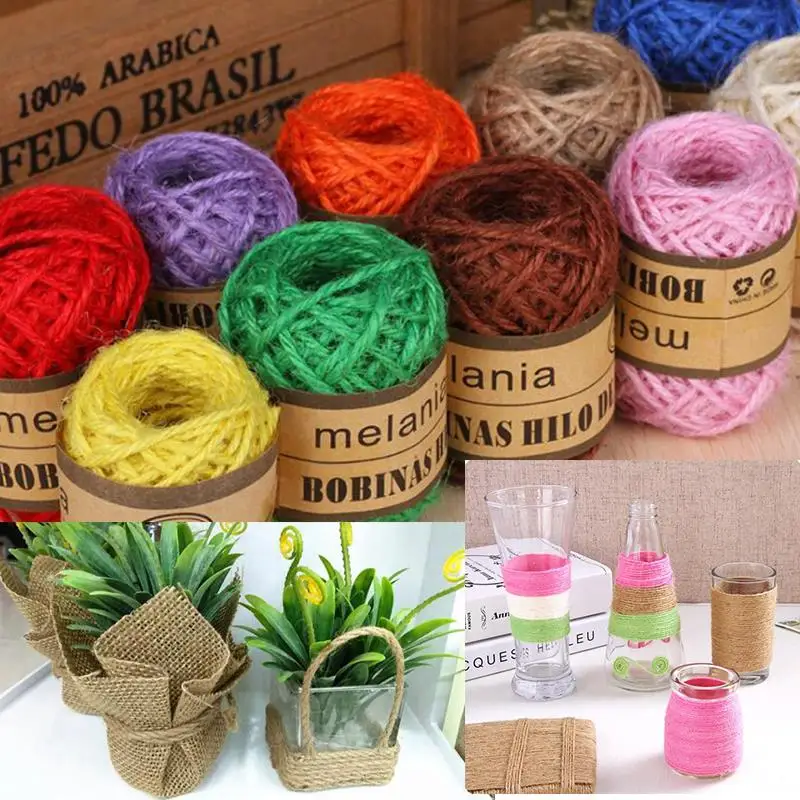 10 м/рулон пеньковый шпагат ремесло изготовление натурального мешковины