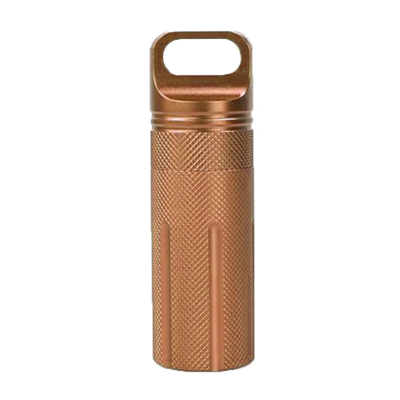 EDC водонепроницаемый контейнер для капсул, сухая таблетка, для улицы, походный лагерь, держатель для лекарств, для выживания, коробка для хранения, чехол для бутылки - Цвет: Brown