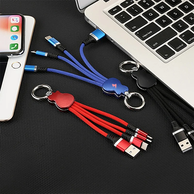 Красивая гитара Мульти 3 в 1 Usb кабель гитара дизайн брелок синхронизации данных Линия для samsung Iphone Android черный