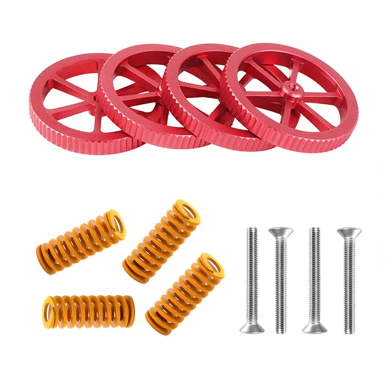 

4SETS M4 DIY Heatbed Leveling Nuts Screw Kit Spring Knob for CR10 3D Printer Print Platform Calibration Parts Ender3
