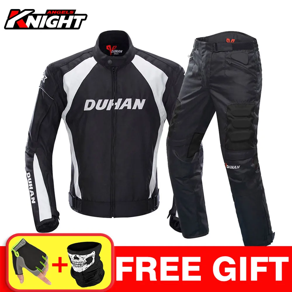 DUHAN Motorcycle Jacket Motocross Suits Jacket & Pants Moto Jacket Protective Gear Armor Men Motorcycle Clothing