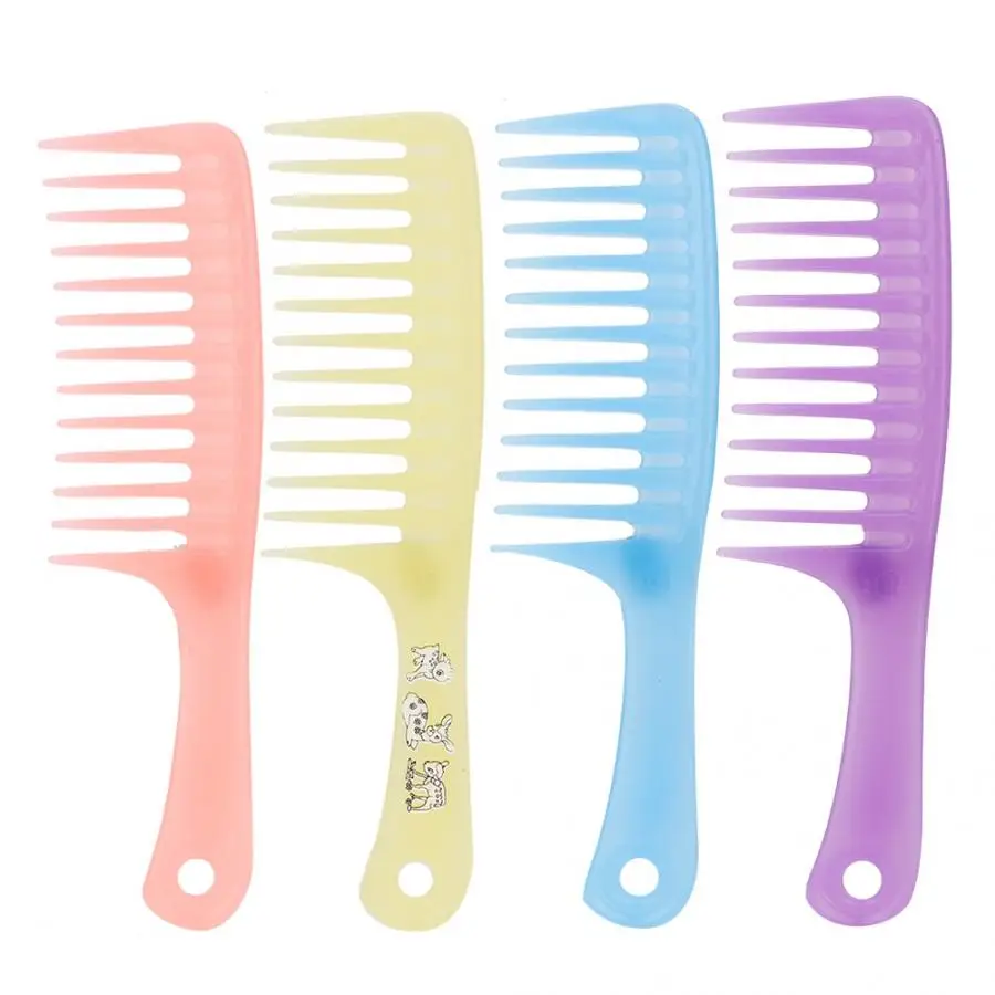 Beard Comb Single Row Tooth Hair Massage Comb with Handle Beauty Tools for Dry Wet Curly Hairbrush