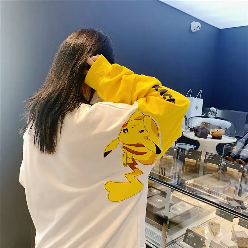 Женская толстовка с круглым вырезом Pokemon Pikachu повседневная разноцветная