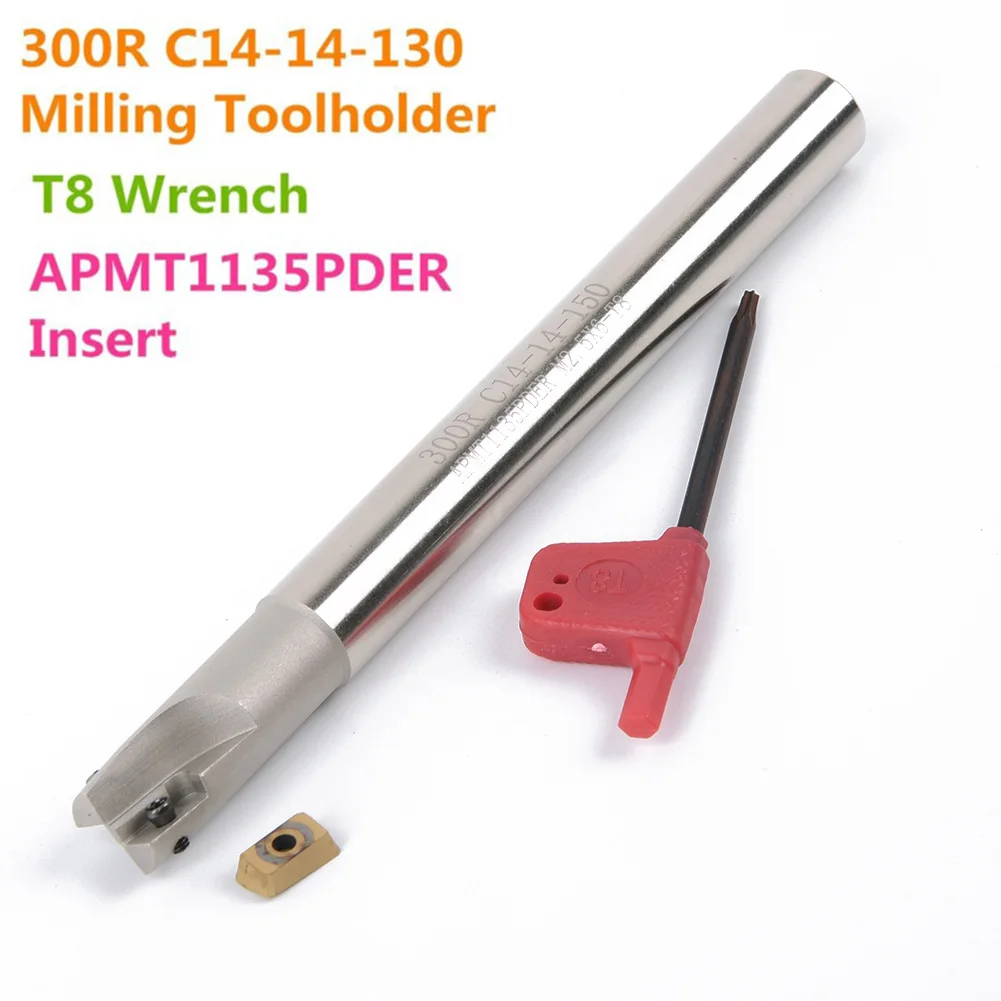 300R C14-14-130 фрезерный станок с ЧПУ держатель инструмента+ APMT1135PDER вставка+ гаечный ключ запчасти комплект