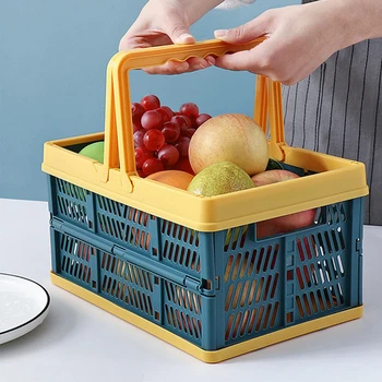 

New Collapsible Crate Folding Storage Box Basket With Handles Durable Transportable Utilit Crate Portable Foldable Container