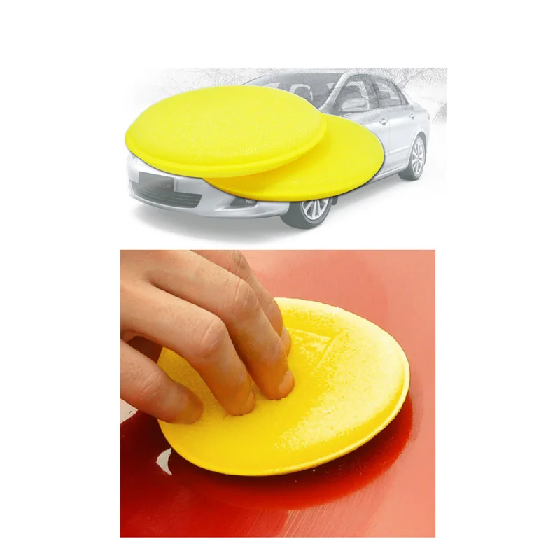 

Car waxing sponge high density Absorbent oblate fiber Round waxing sponge Edge sponge